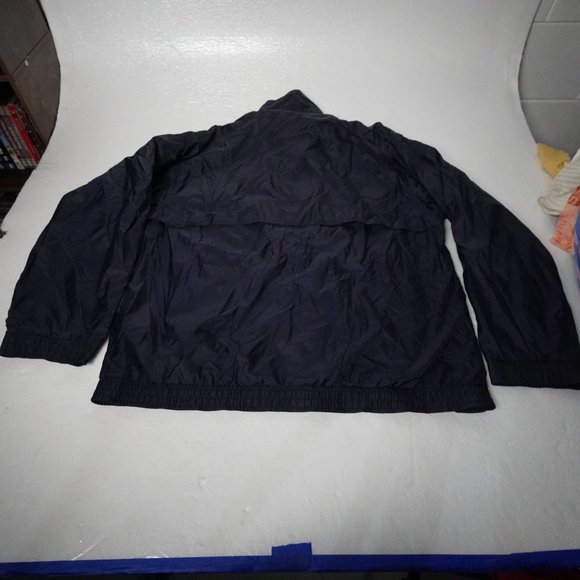 Mens Brooks Size 2XL Windbreaker Jacket Zip And Button Closure Dark Blue - Picture 9 of 9